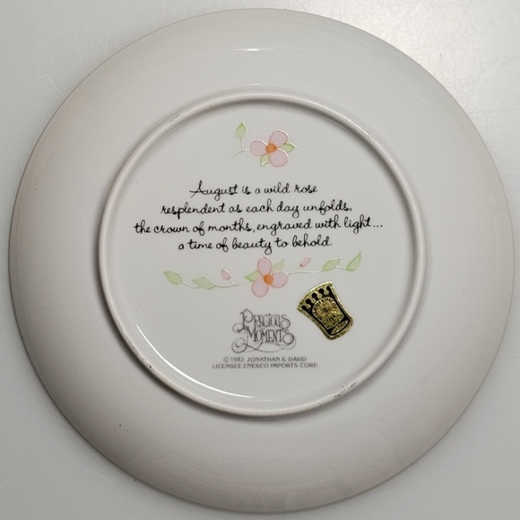 Precious Moments Months of the Year Plates - August - Picture 5 of 9